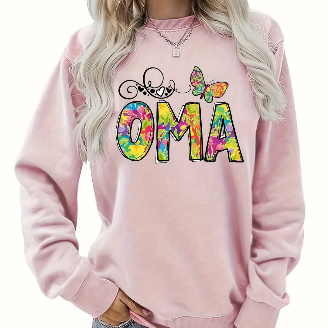 Dams sweatshirt med kreativ botanisk tryck Mirla-Eva Jonsson