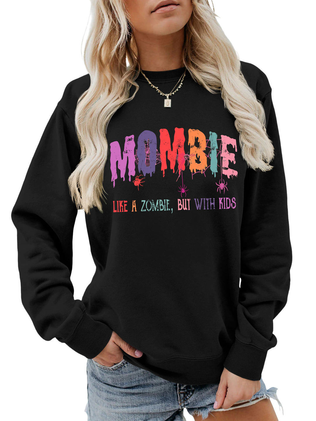 Dams sweatshirt med kreativt zombie-motiv Mirla-Eva Jonsson