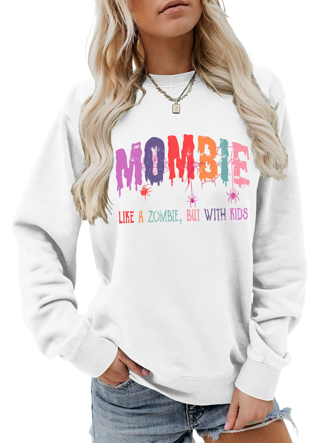Dams sweatshirt med kreativt zombie-motiv Mirla-Eva Jonsson