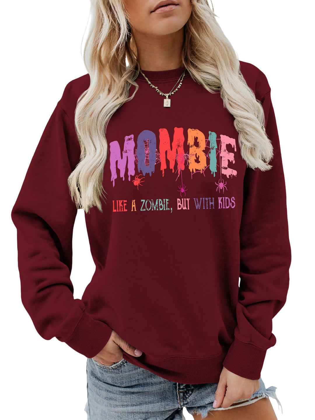 Dams sweatshirt med kreativt zombie-motiv Mirla-Eva Jonsson