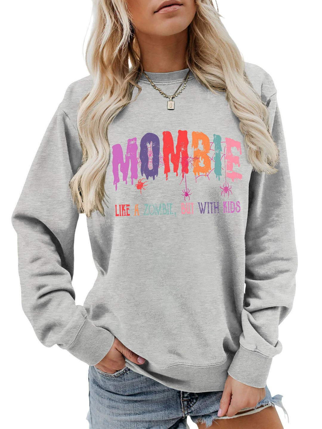 Dams sweatshirt med kreativt zombie-motiv Mirla-Eva Jonsson