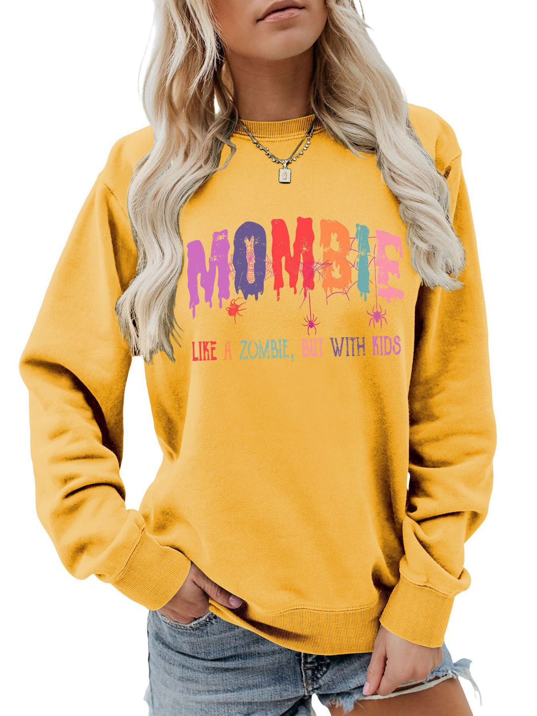 Dams sweatshirt med kreativt zombie-motiv Mirla-Eva Jonsson