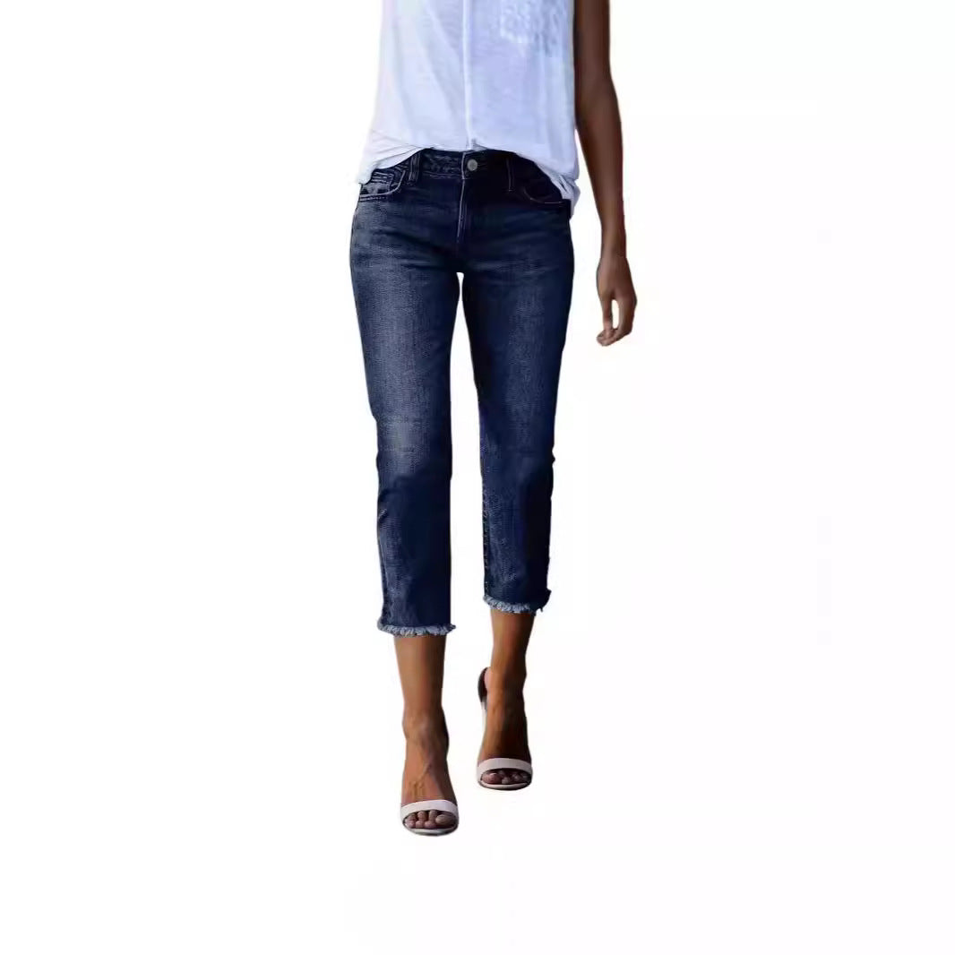 Dams tidlös jeans i modern skärning med cropped ben Mirla-Eva Jonsson