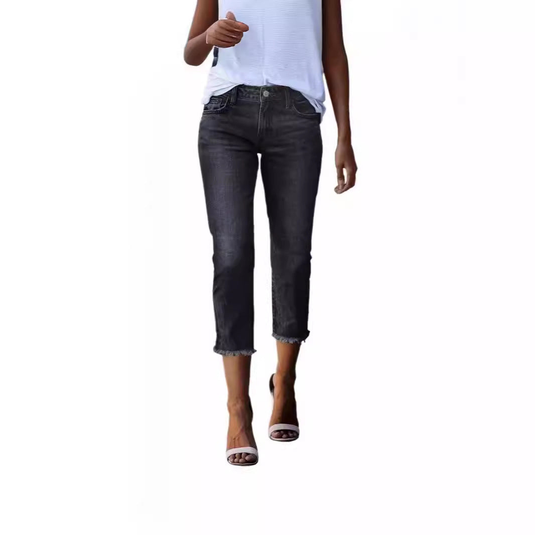 Dams tidlös jeans i modern skärning med cropped ben Mirla-Eva Jonsson