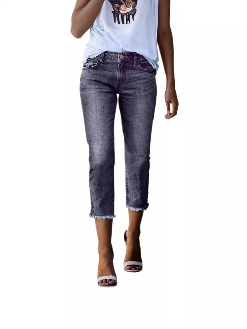 Dams tidlös jeans i modern skärning med cropped ben Mirla-Eva Jonsson