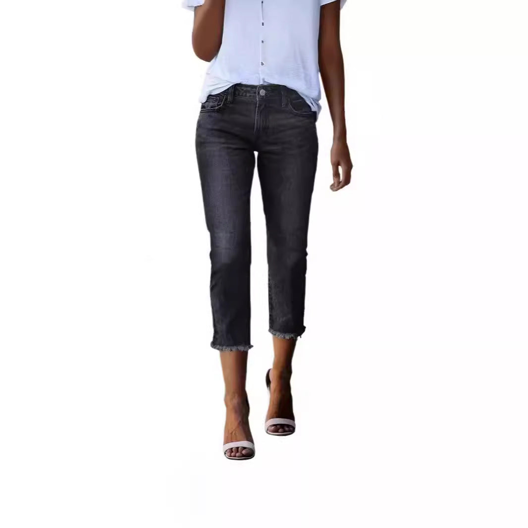 Dams tidlös jeans i modern skärning med cropped ben Mirla-Eva Jonsson