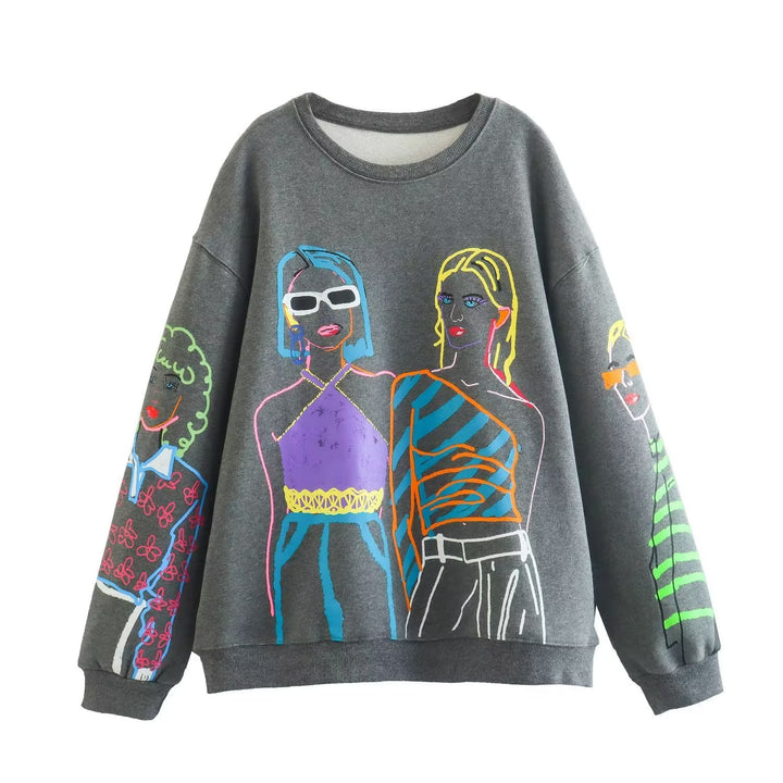 Dams trender Sweatshirt med grafiska designer Mirla-Eva Jonsson