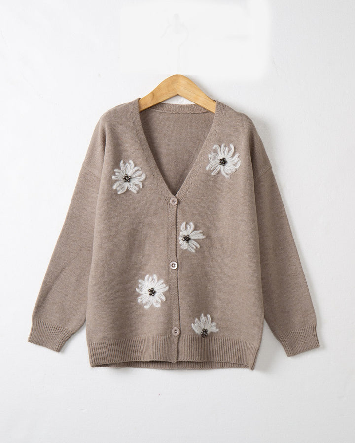 Dams tröja med blommönster broderi Mirla-Eva Jonsson