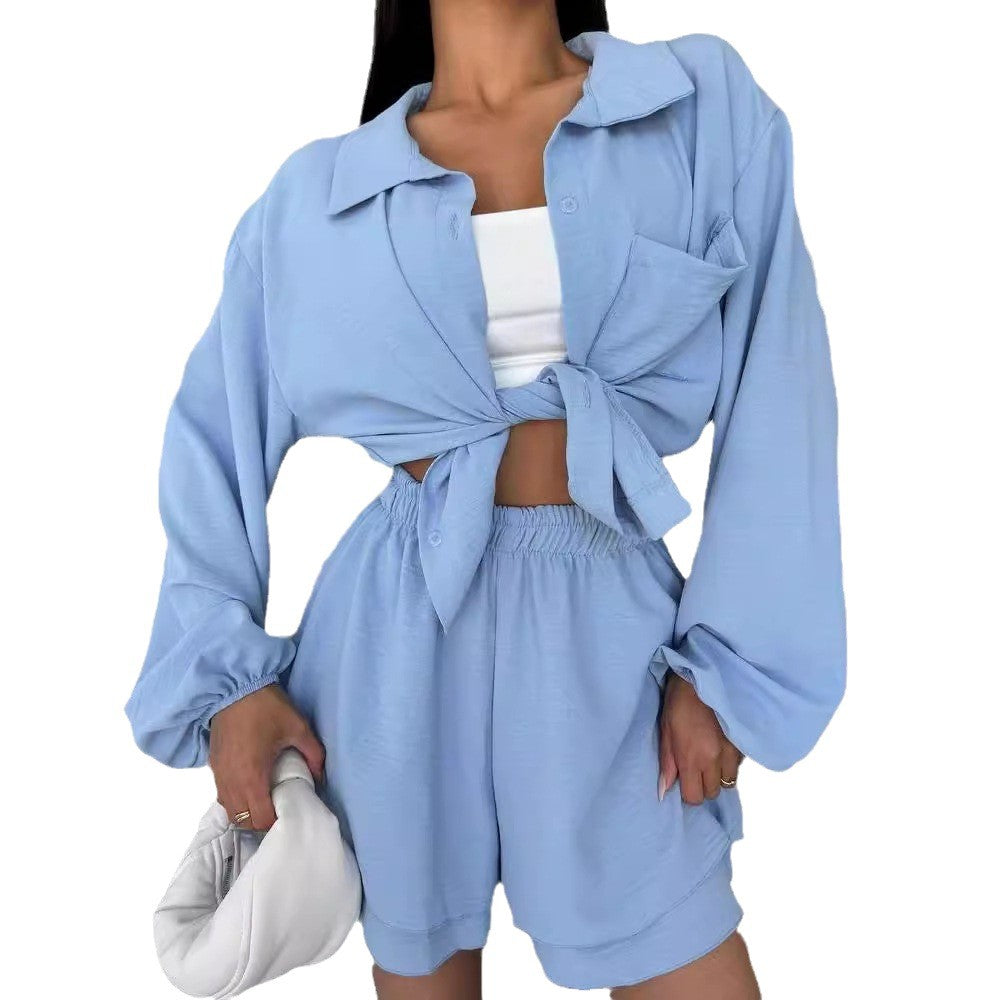 Damsavslappnat shorts-set med oversized skjorta Eva Jonsson-Eva Jonsson