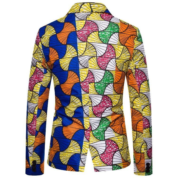 Damsblazer med färggård afrikansk mönster och elegant snitt Mirla-Eva Jonsson
