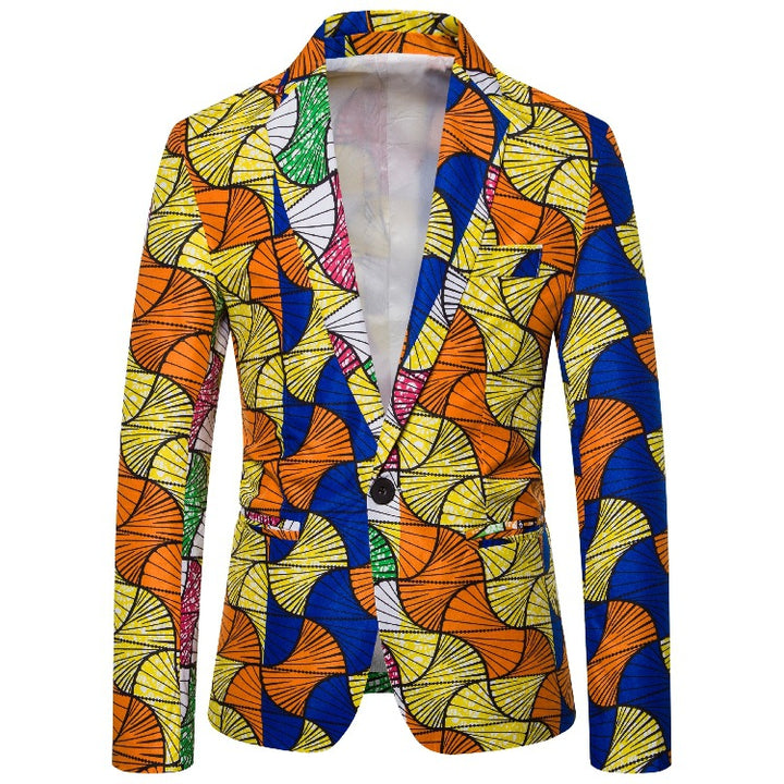 Damsblazer med färggård afrikansk mönster och elegant snitt Mirla-Eva Jonsson