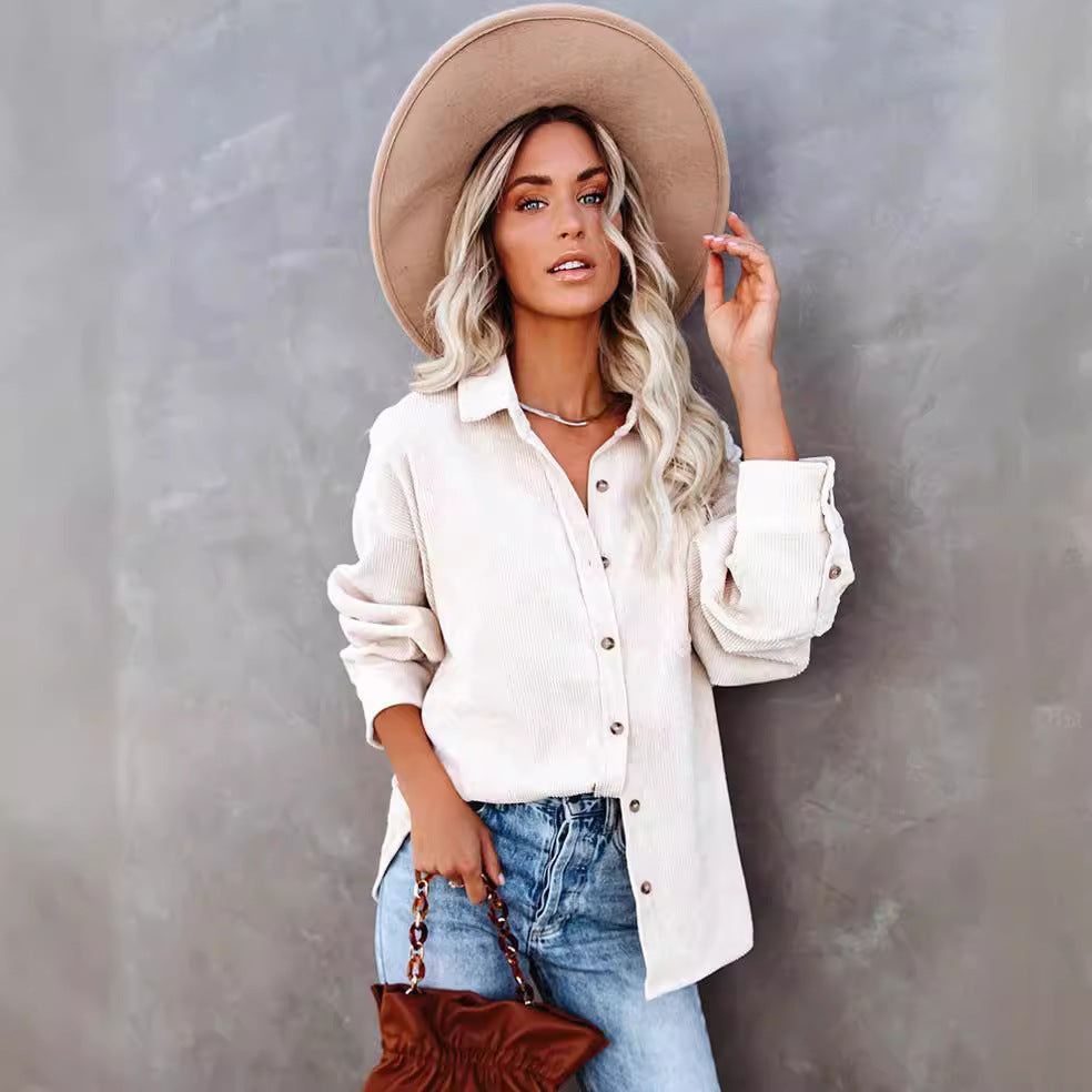Damscasual cord skjorta blus Eva Jonsson-Eva Jonsson