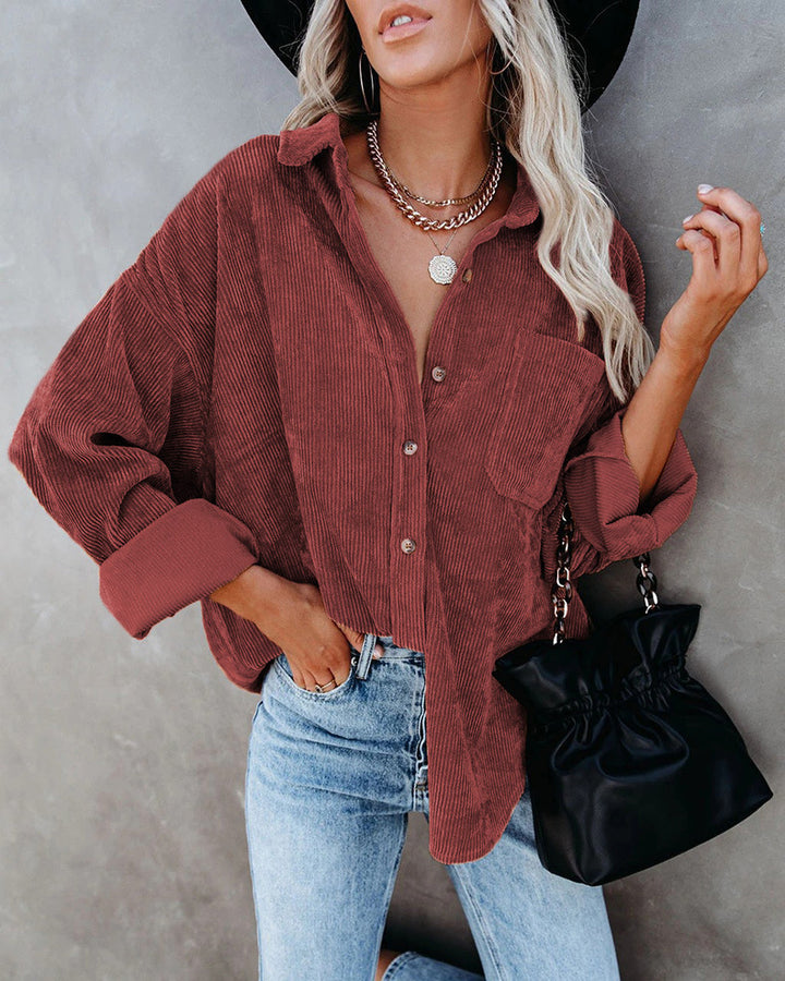 Damscasual cord skjorta blus Eva Jonsson-Eva Jonsson