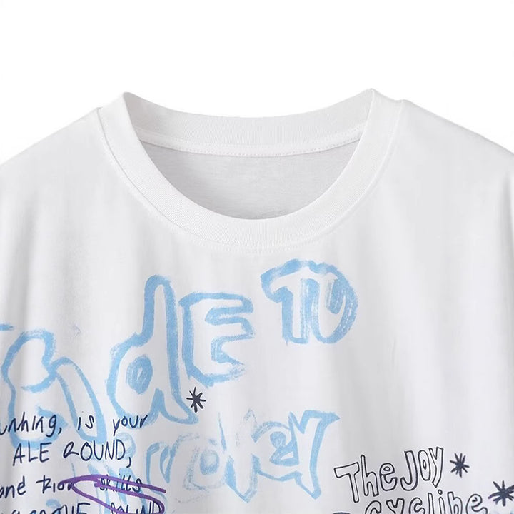 Damsgrafisk T-shirt med kreativ tryck Mirla-Eva Jonsson
