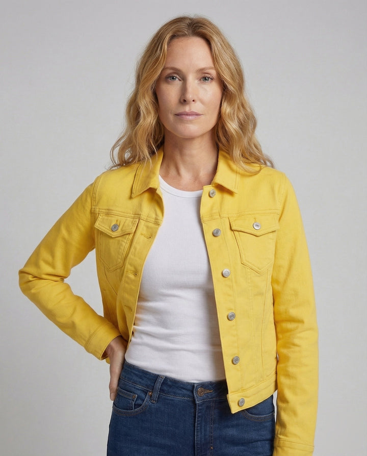 Damsjeansjacka Kort Figursydd-Eva Jonsson