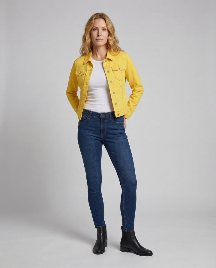 Damsjeansjacka Kort Figursydd-Eva Jonsson