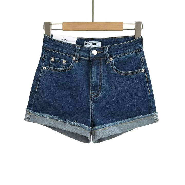 Damsjeansshorts med avslappnad skärning och fållade kanter Mirla-Eva Jonsson