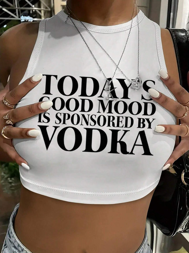 Damsk Crop Top med djärvt uttalande tryck Mirla-Eva Jonsson
