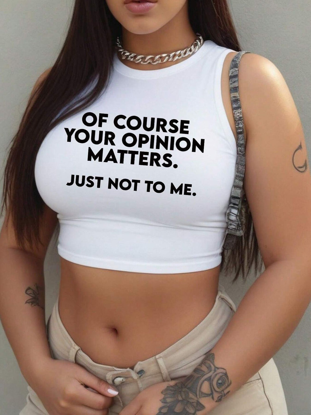 Damsk Crop Top med djärvt uttalande tryck Mirla-Eva Jonsson