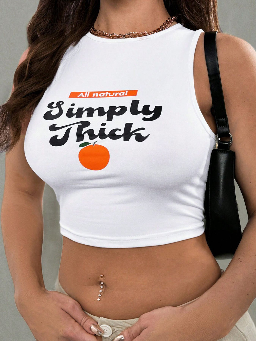 Damsk Crop Top med djärvt uttalande tryck Mirla-Eva Jonsson