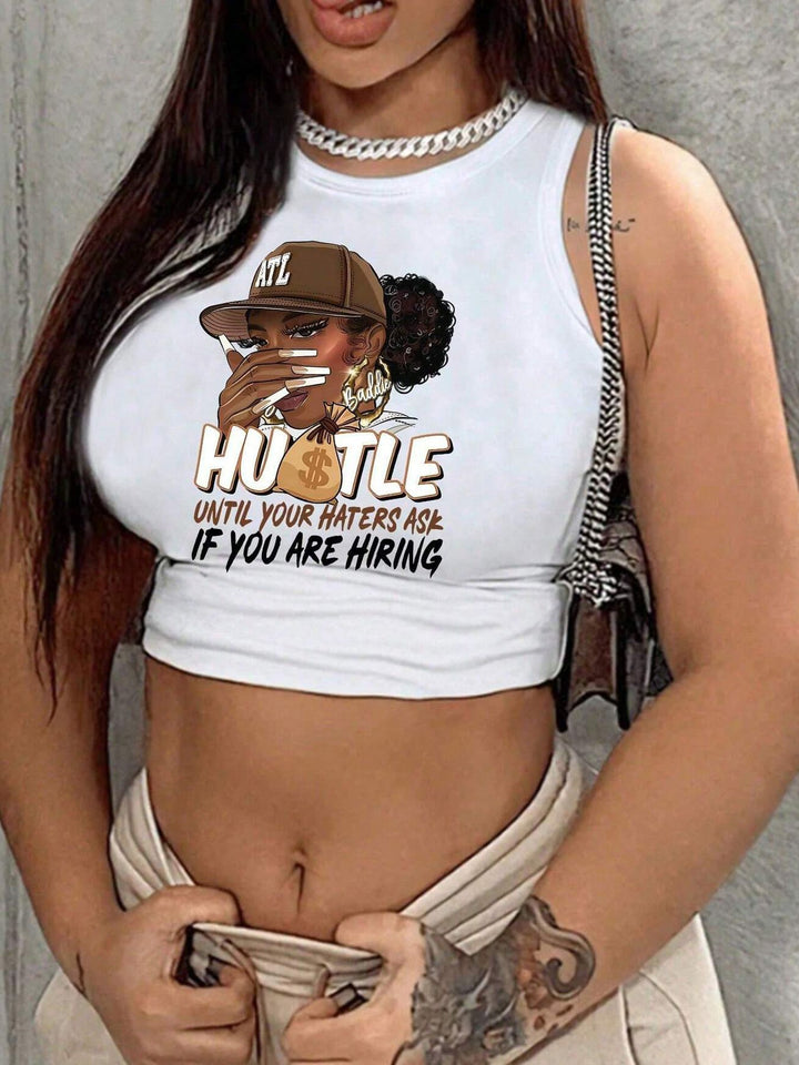 Damsk Crop Top med djärvt uttalande tryck Mirla-Eva Jonsson