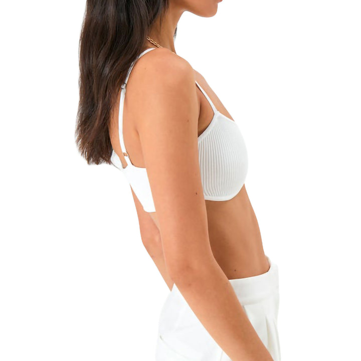 Damsk Crop-Top med ribbad struktur och justerbara spagettiband Mirla-Eva Jonsson