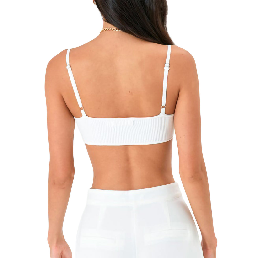 Damsk Crop-Top med ribbad struktur och justerbara spagettiband Mirla-Eva Jonsson