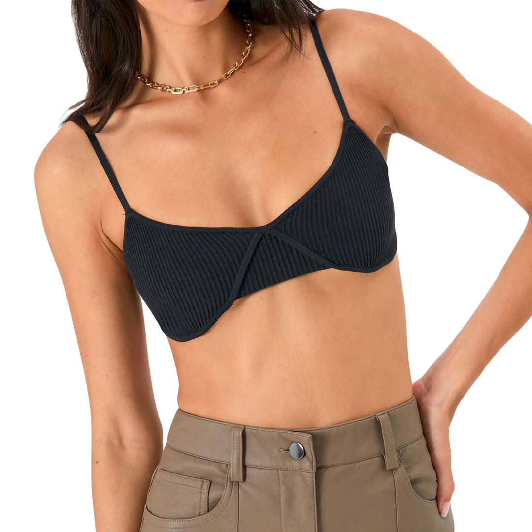Damsk Crop-Top med ribbad struktur och justerbara spagettiband Mirla-Eva Jonsson