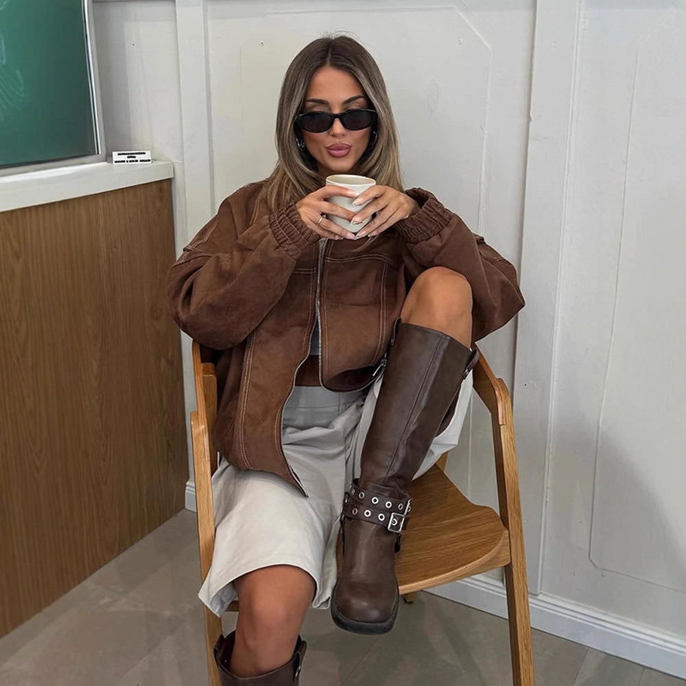 Damsk Oversized Konjakjacka med avslappnad passform Eva Jonsson-Eva Jonsson