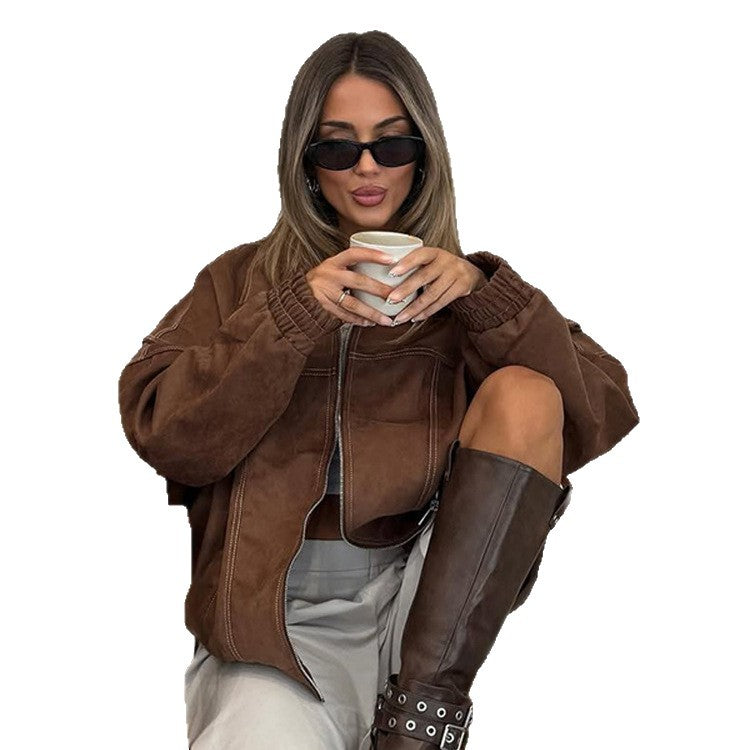 Damsk Oversized Konjakjacka med avslappnad passform Eva Jonsson-Eva Jonsson