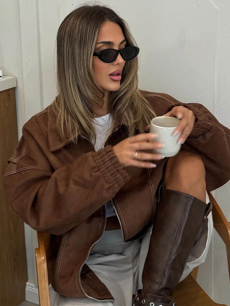 Damsk Oversized Konjakjacka med avslappnad passform Eva Jonsson-Eva Jonsson