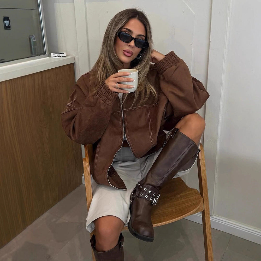 Damsk Oversized Konjakjacka med avslappnad passform Eva Jonsson-Eva Jonsson