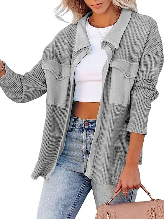 Damsk Oversized Skjortjacka med påsydda fickor och struktur Mirla-Eva Jonsson