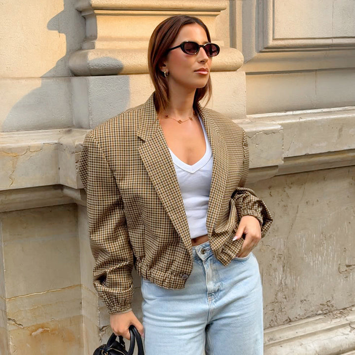 Damsk Rutigt Oversized-Blazerjacka i avslappnad design Mirla-Eva Jonsson