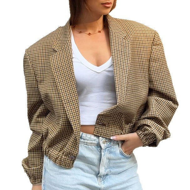 Damsk Rutigt Oversized-Blazerjacka i avslappnad design Mirla-Eva Jonsson
