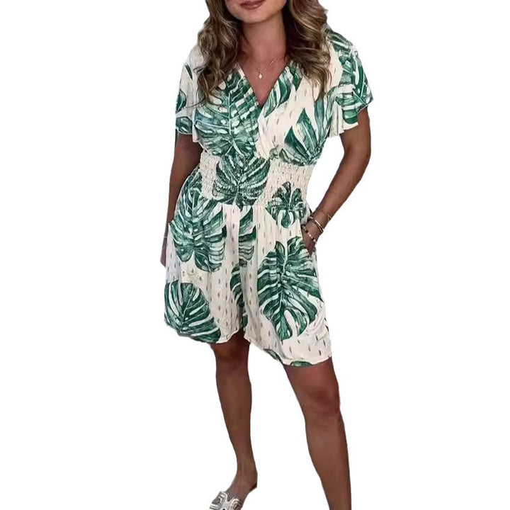 Damsk Vänd jumpsuit med blommönster och elastisk midja Eva Jonsson-Eva Jonsson