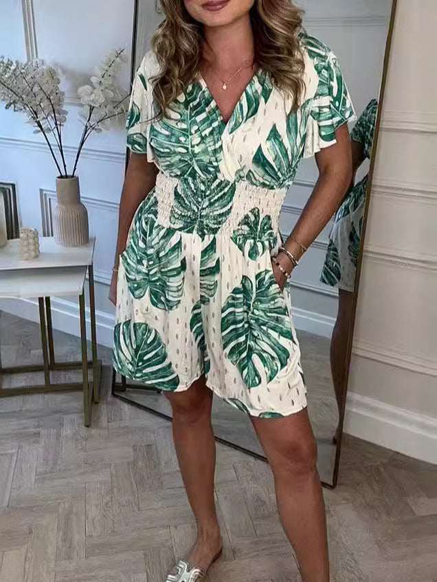 Damsk Vänd jumpsuit med blommönster och elastisk midja Eva Jonsson-Eva Jonsson