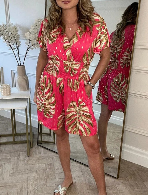 Damsk Vänd jumpsuit med blommönster och elastisk midja Eva Jonsson-Eva Jonsson