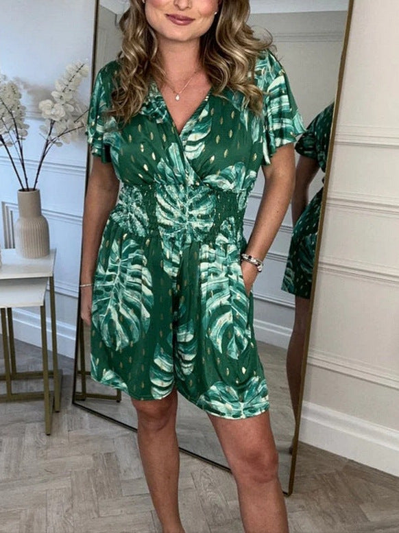 Damsk Vänd jumpsuit med blommönster och elastisk midja Eva Jonsson-Eva Jonsson
