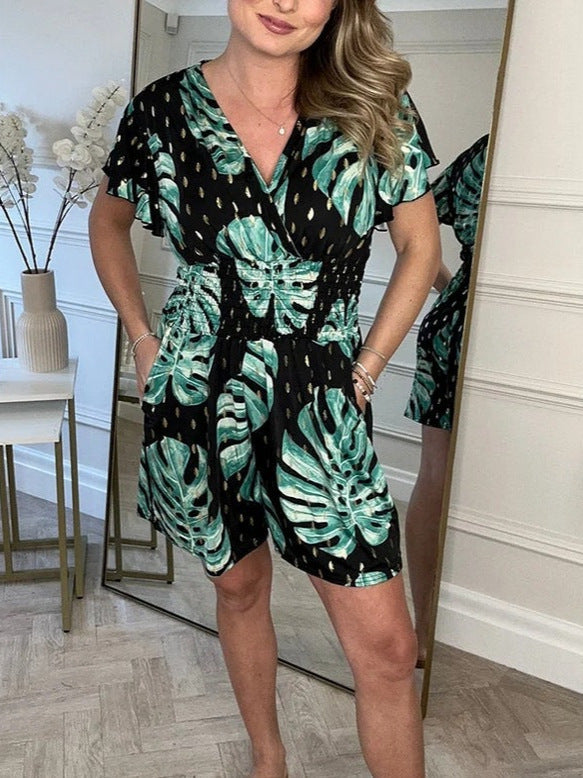 Damsk Vänd jumpsuit med blommönster och elastisk midja Eva Jonsson-Eva Jonsson