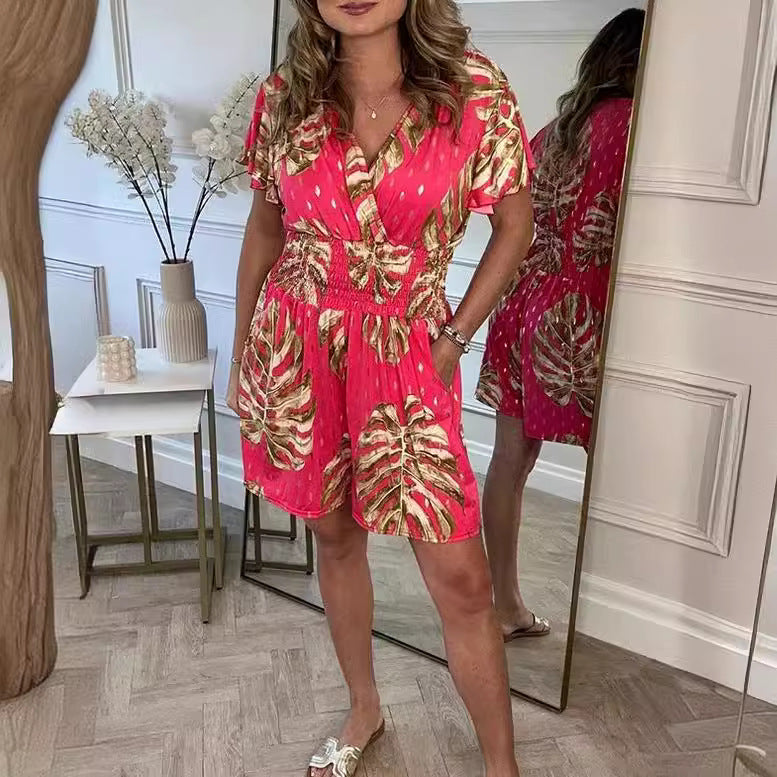 Damsk Vänd jumpsuit med blommönster och elastisk midja Eva Jonsson-Eva Jonsson