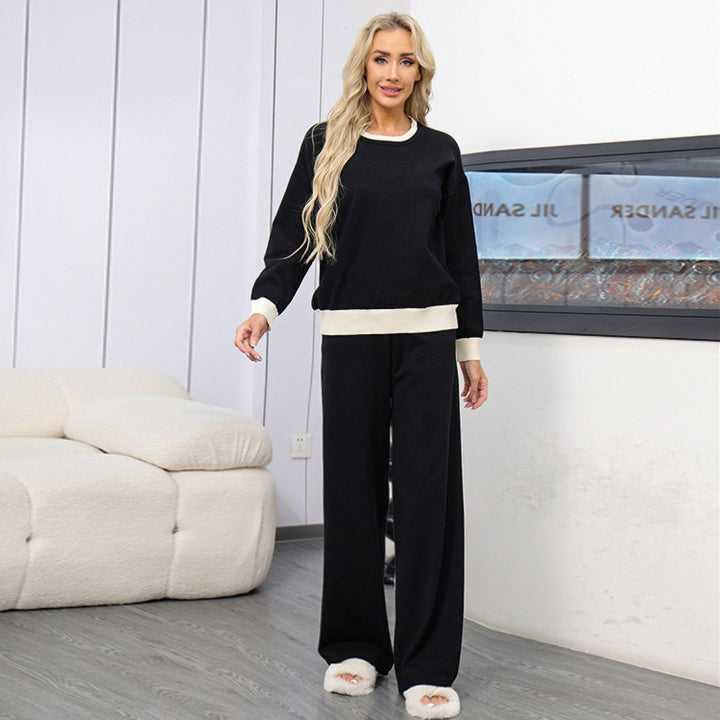 Damsk bekväm fritids-loungewear-set med löst snitt och dekorativ midja Mirla-Eva Jonsson