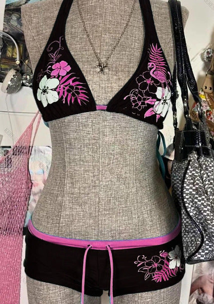 Damsk bikini-set med blommigt mönster och justerbara axelremmar Mirla-Eva Jonsson