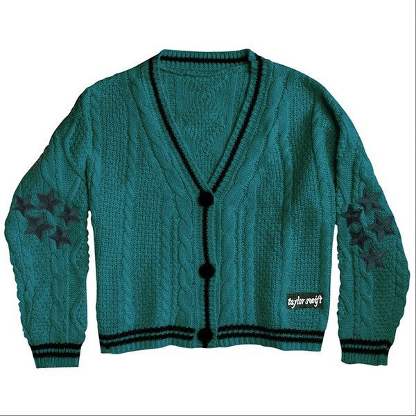 Damsk cardigan med detaljerad stjärn-design Eva Jonsson-Eva Jonsson