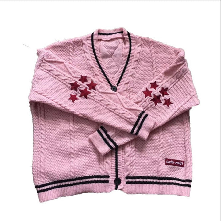 Damsk cardigan med detaljerad stjärn-design Eva Jonsson-Eva Jonsson