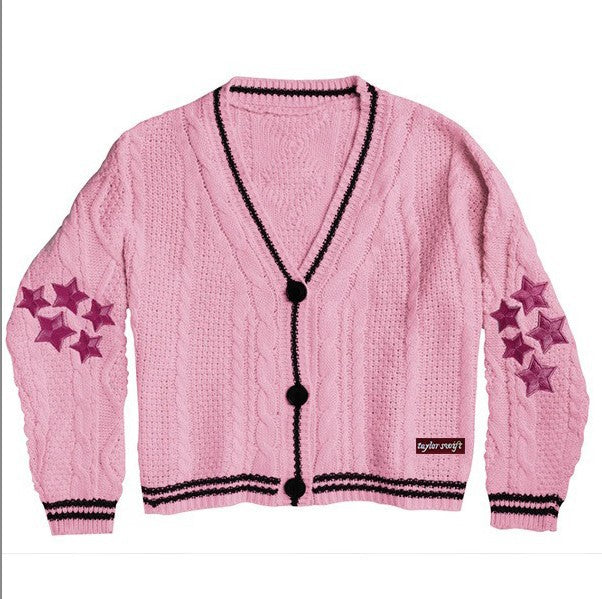 Damsk cardigan med detaljerad stjärn-design Eva Jonsson-Eva Jonsson