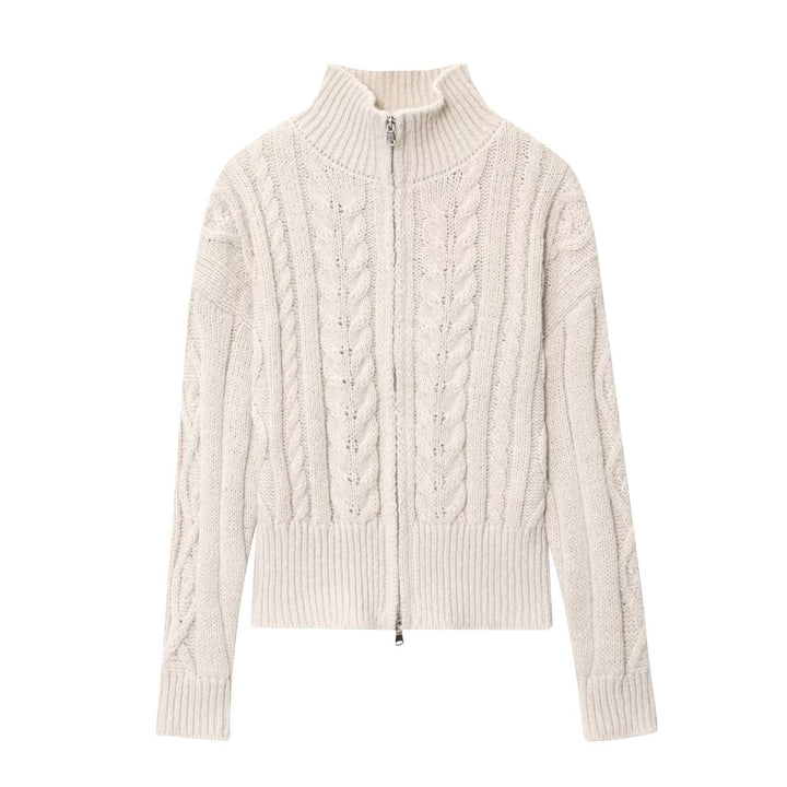 Damsk cardigan med dragkedja och ståkrage Mirla-Eva Jonsson