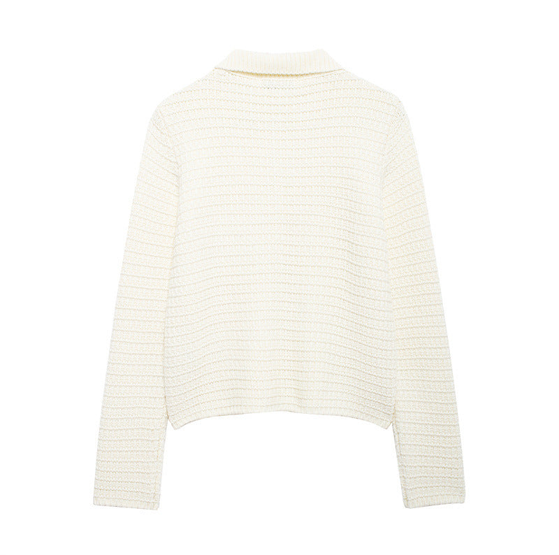 Damsk cardigan med fickor och knapplist Mirla-Eva Jonsson