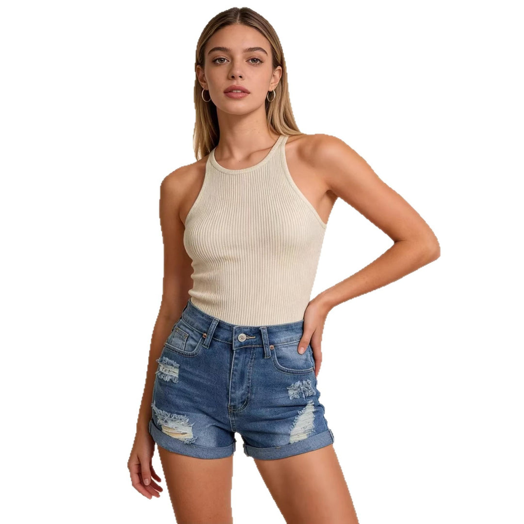 Damsk crop-top i klassiskt rutmönster med pösiga ärmar Mirla-Eva Jonsson