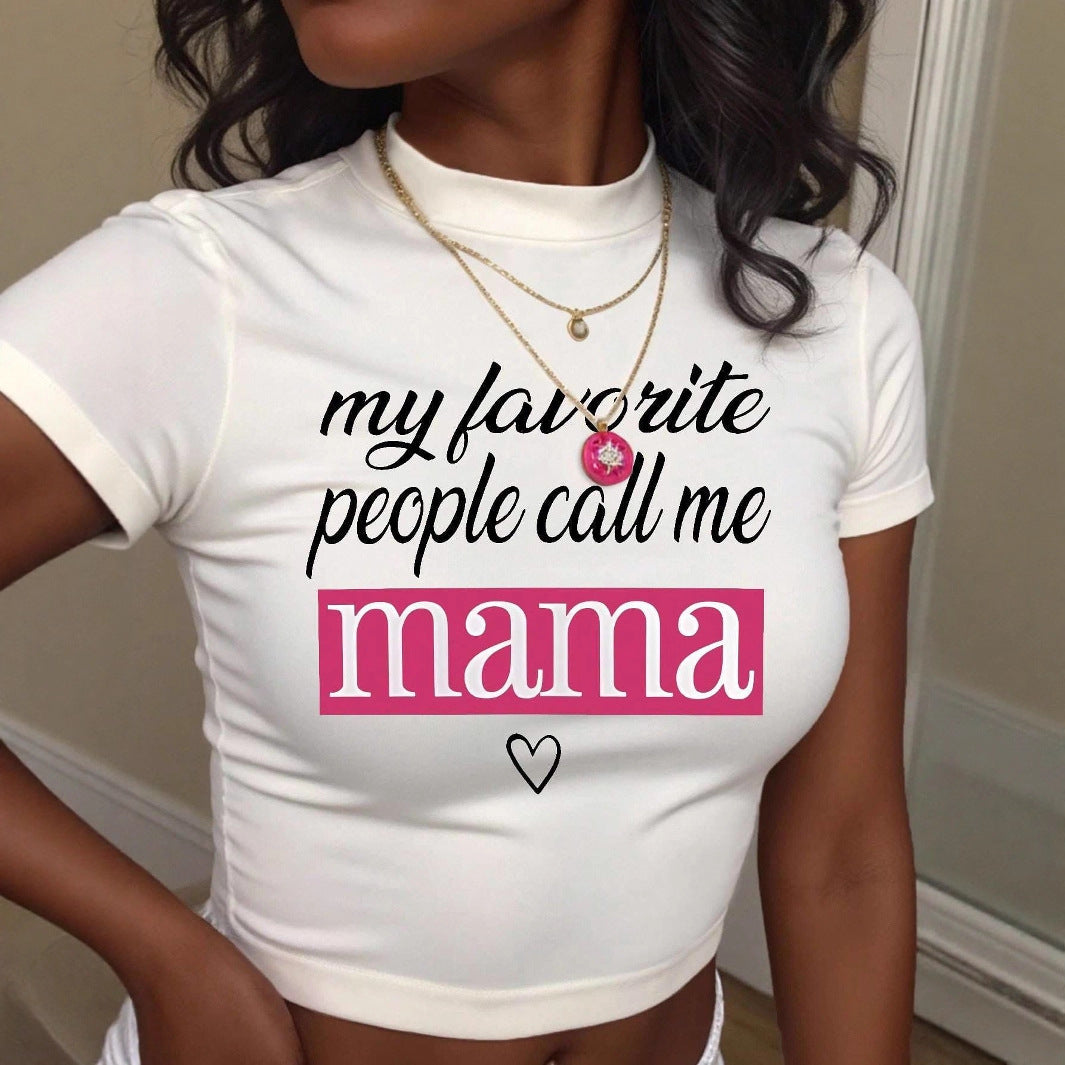 Damsk crop-top med iögonfallande statement-tryck Mirla-Eva Jonsson
